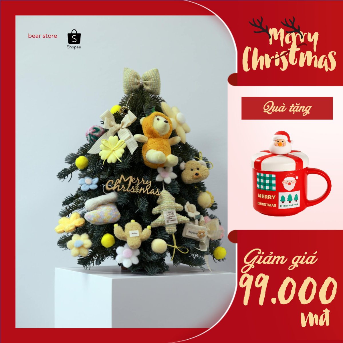 Mẫu Khung San Pham Thông giáng sinh dễ thương — LayerPic