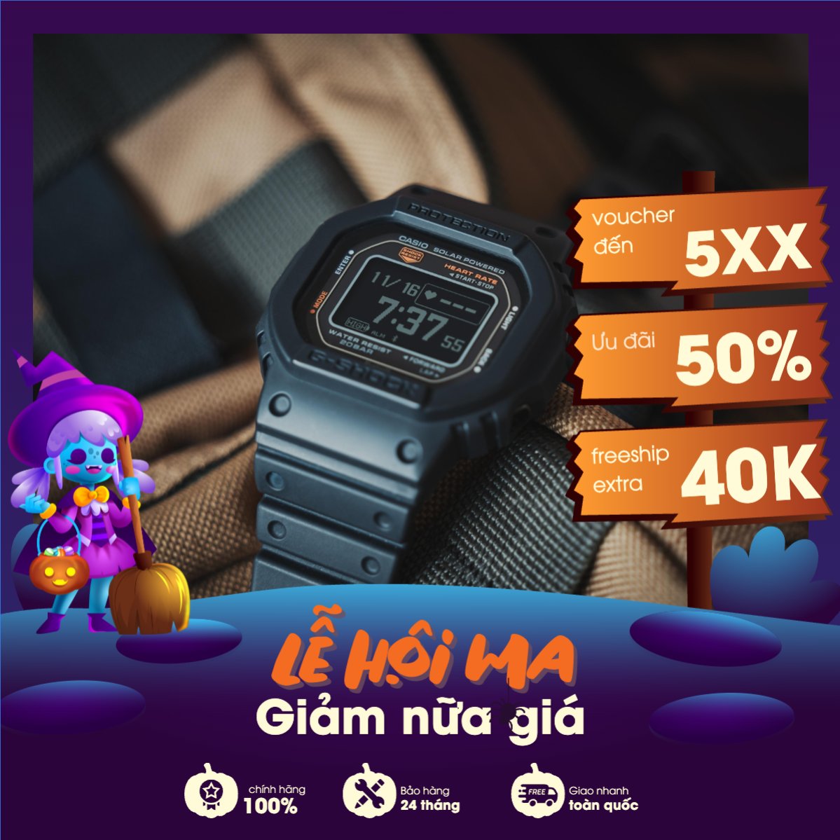 Mẫu Khung San Pham Halloween, đồng hồ, watch, fashion, thời trang, outfit, dễ thương, cute, chibi, hoạt hình, cartoon — LayerPic
