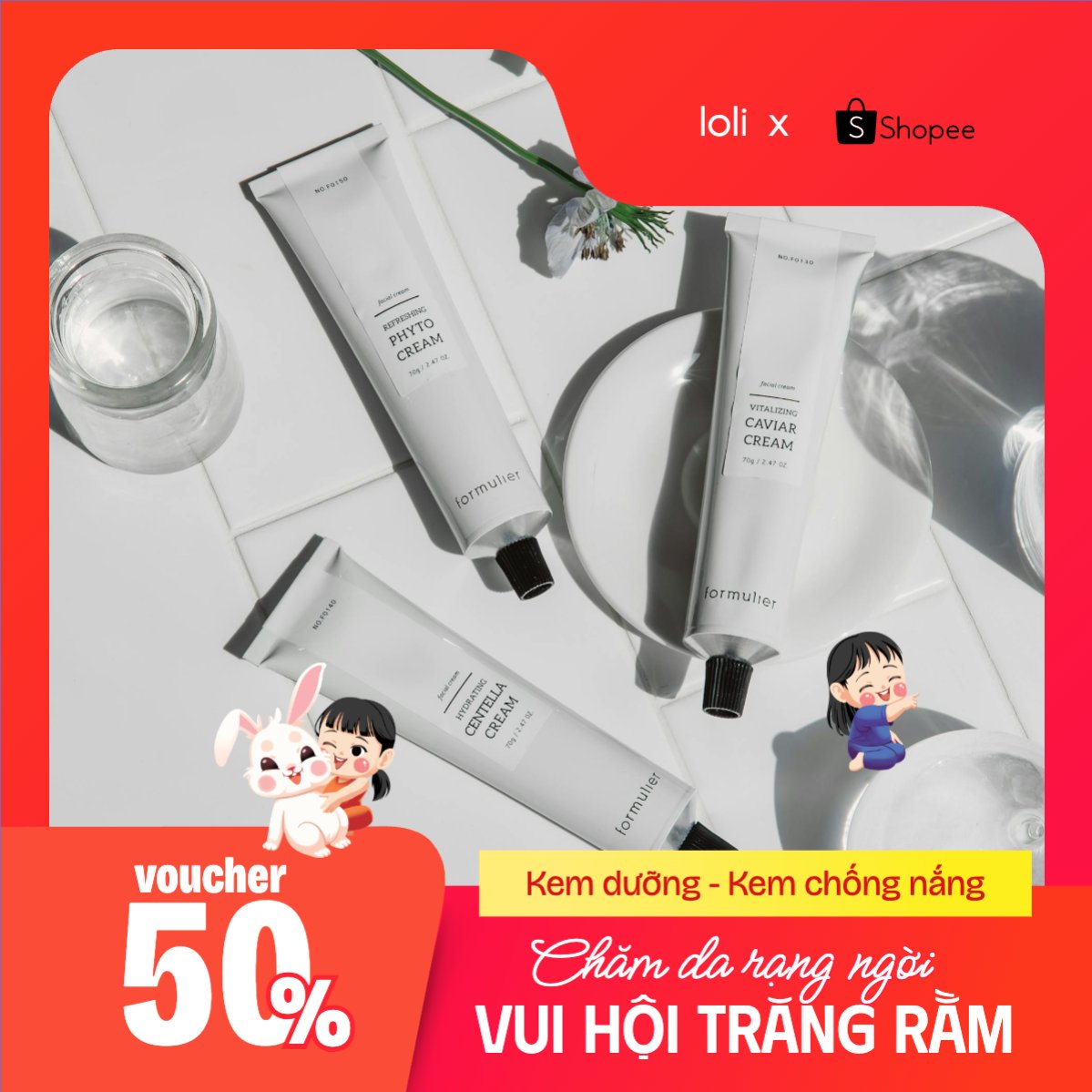 Mẫu Khung San Pham Trung thu, Tết Đoàn Viên, mid-autumn festival, sự kiện, event, mỹ phẩm, beauty, làm đẹp, chibi, cute, dễ thương — LayerPic