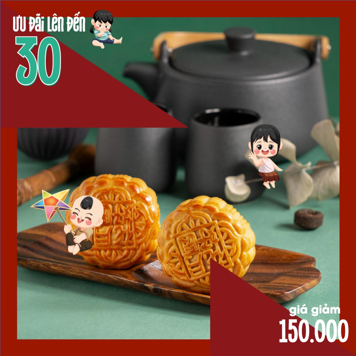 Trung thu, Tết Đoàn Viên, mid-autumn festival, sự kiện, ẩm thực, food, event, cute, dễ thương, chibi, hoạt hình