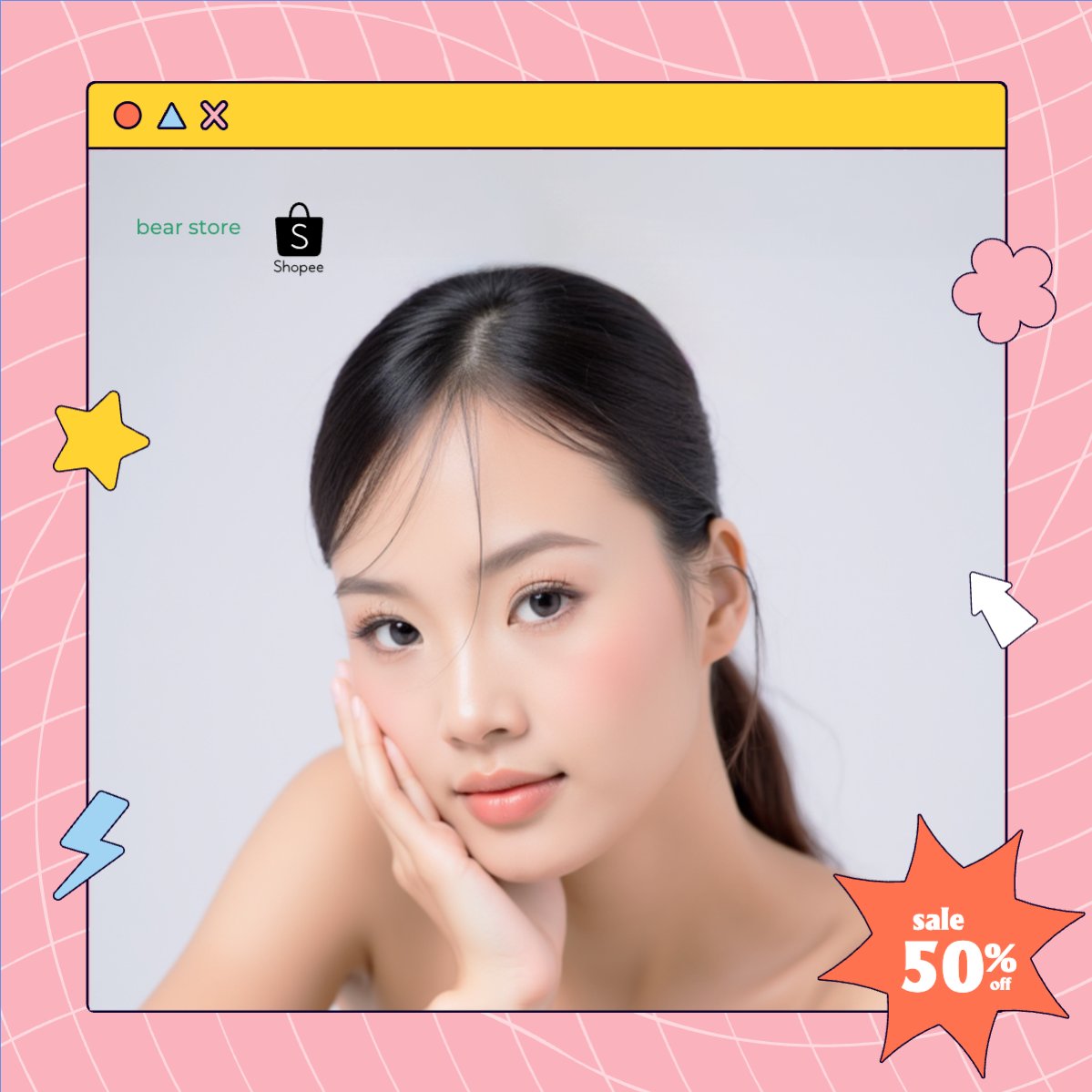 Mẫu Khung San Pham Giảm giá, sale, fashion, thời trang, làm đẹp, spa, tai nghe, công nghệ — LayerPic