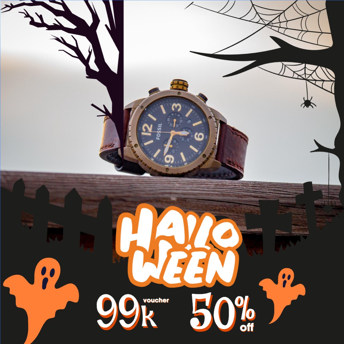 Halloween, đồng hồ, watch, fashion, thời trang, outfit, dễ thương, cute, chibi, hoạt hình, cartoon
