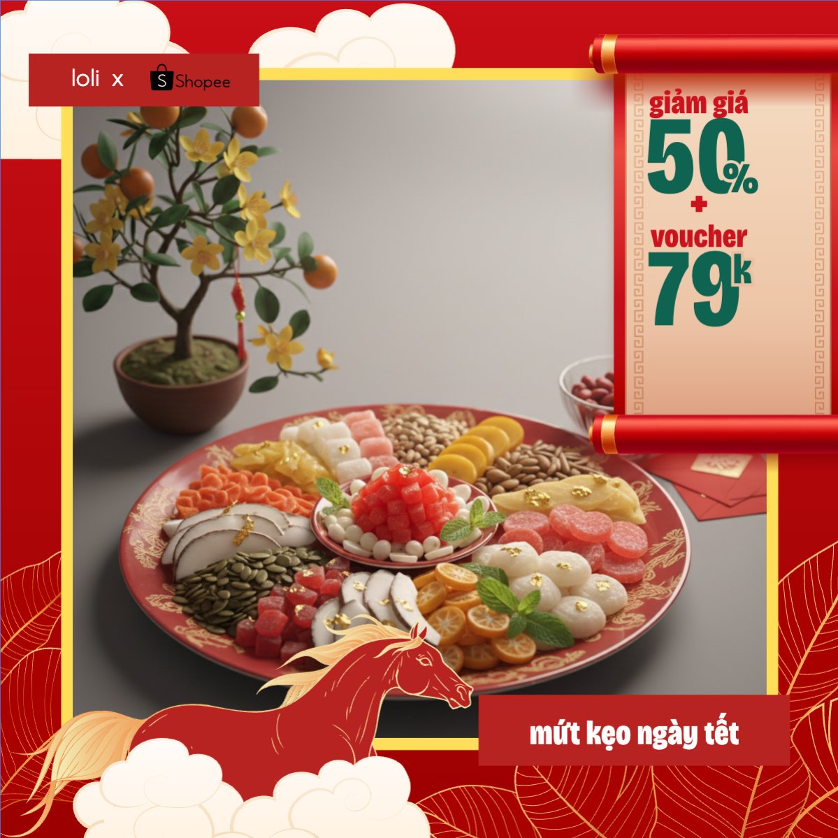 Mẫu Khung San Pham Mứt kẹo ngày tết — LayerPic