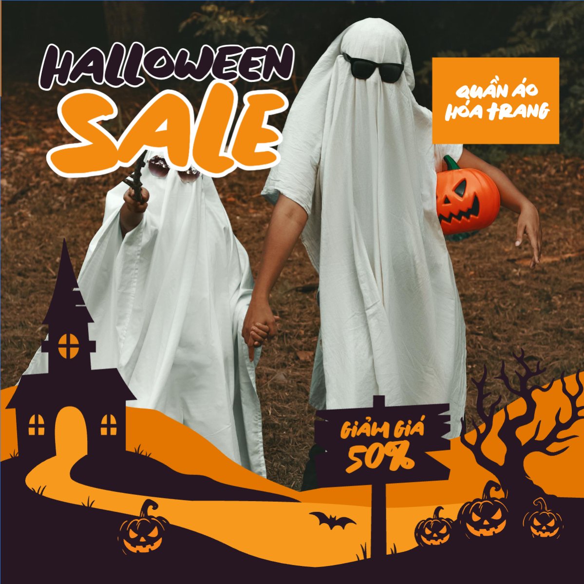 Mẫu Khung San Pham Halloween, lễ hội ma quái, thời trang, fashion, sự kiện, event, dễ thương, cute, chibi, hoạt hình, cartoon — LayerPic