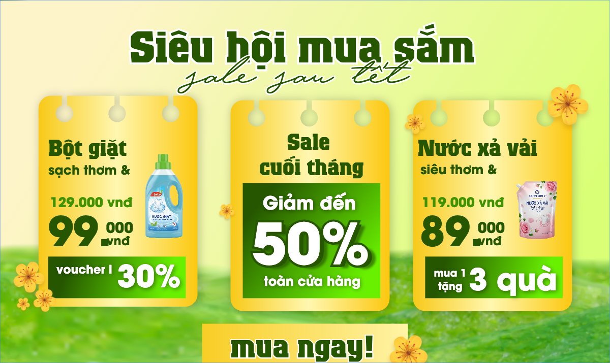 Mẫu Banner Ngang Siêu hội mua săm sale sau tết — LayerPic