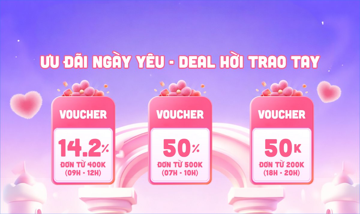 Ưu đãi ngày yêu deal hời trao tay