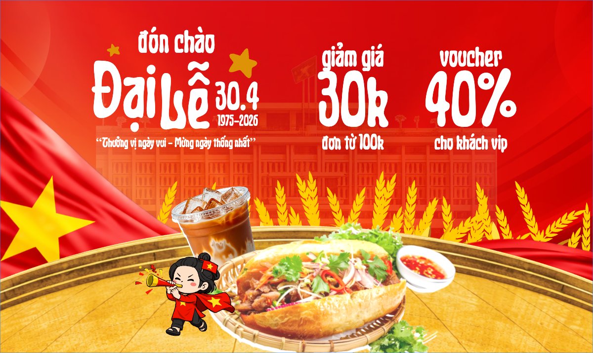 Mẫu Banner Ngang Đón chào đại lễ 30.4 — LayerPic