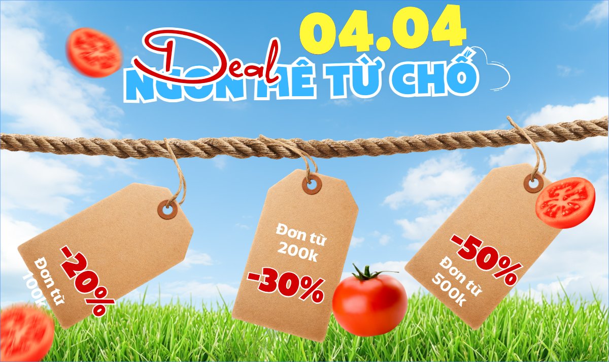 Mẫu Banner Ngang Deal ngon mê từ chối — LayerPic