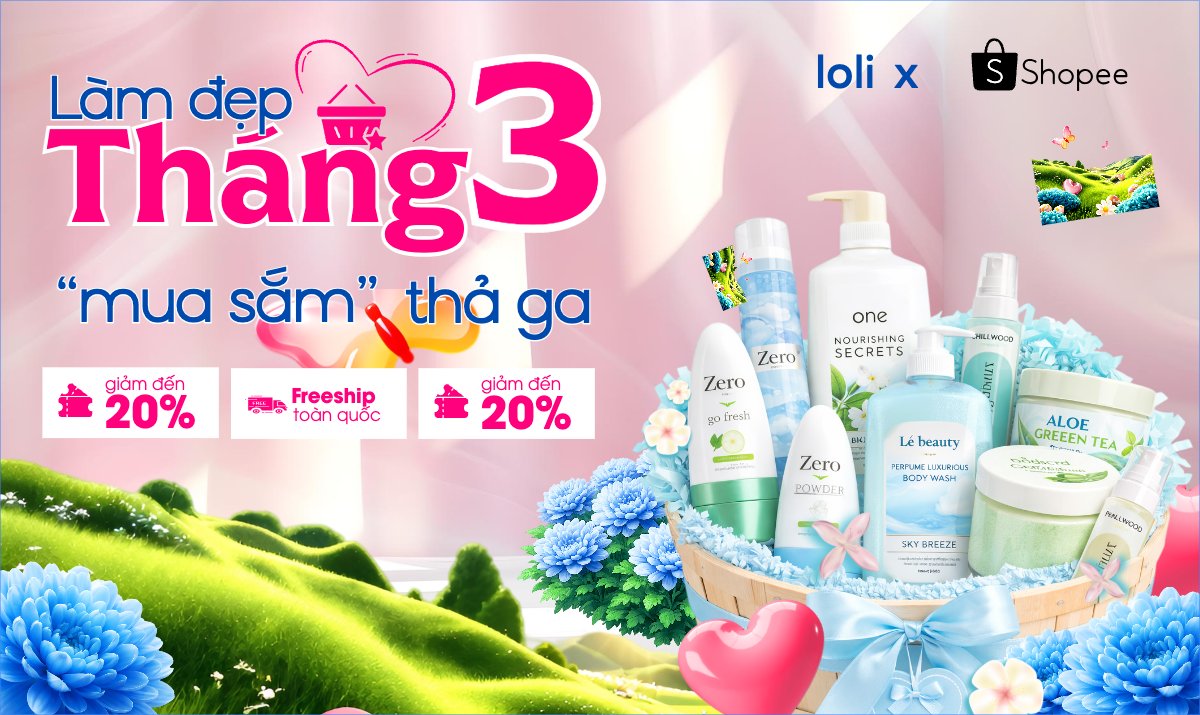 Mẫu Banner Ngang Sale tháng 3 — LayerPic