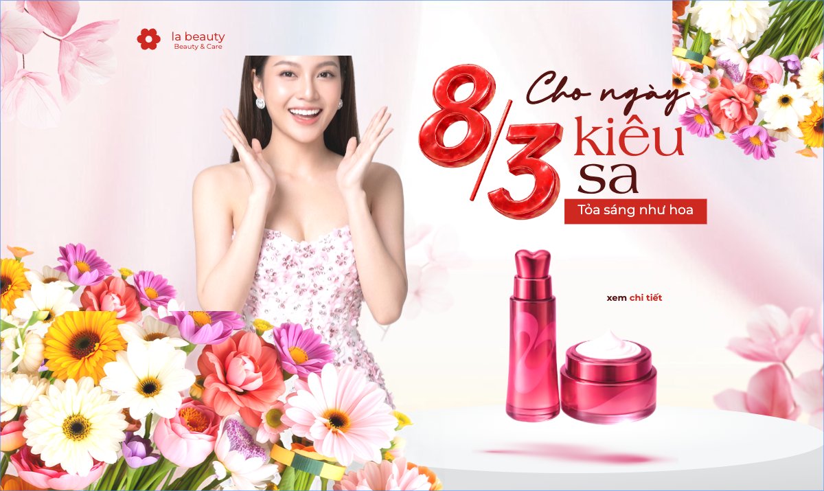 Mẫu Banner Ngang Cho ngày 8/3 kiêu sa tỏa sáng như hoa — LayerPic