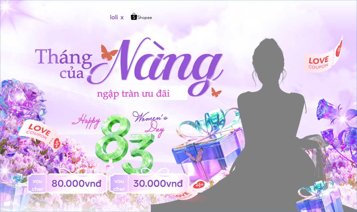 Mẫu Banner Ngang Tháng của nàng ngập tràn ưu đãi — LayerPic