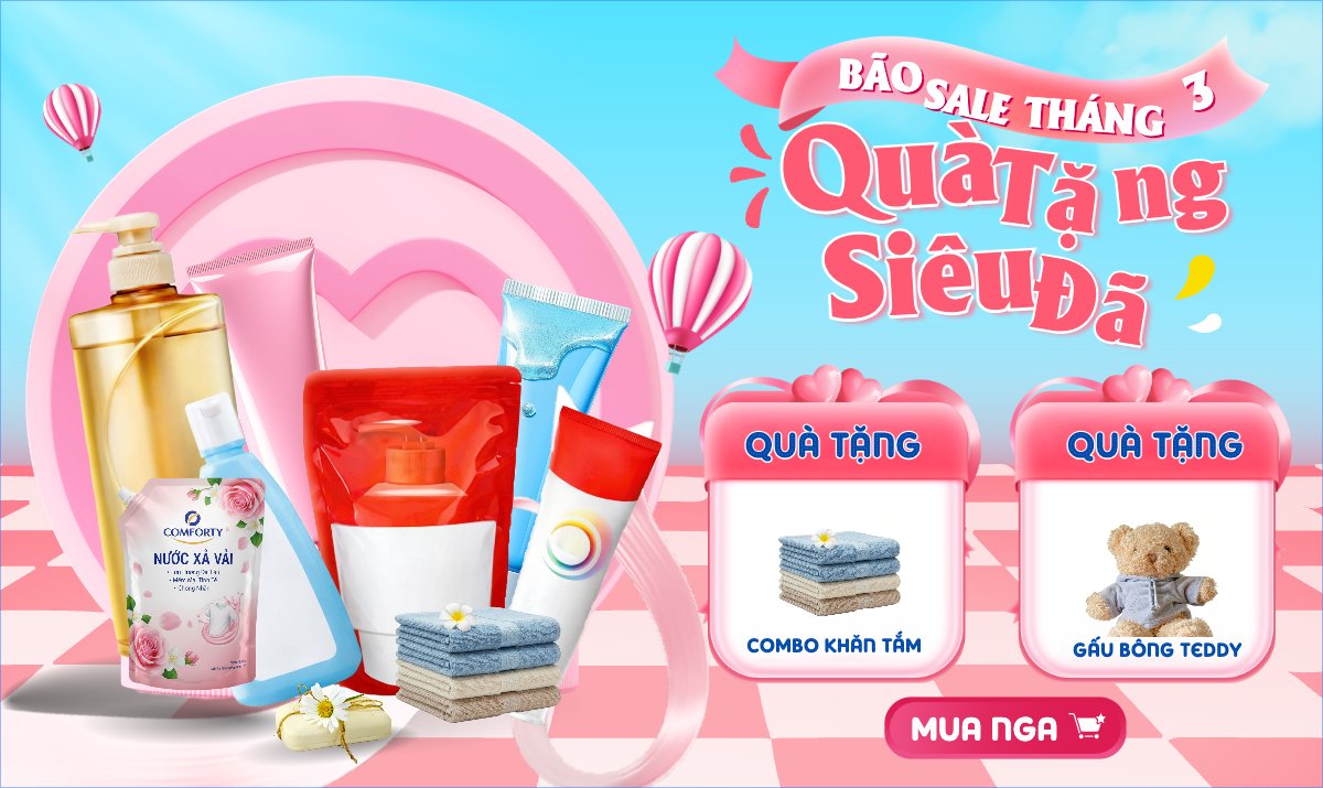 Mẫu Banner Ngang Bão sale tháng 3 — LayerPic
