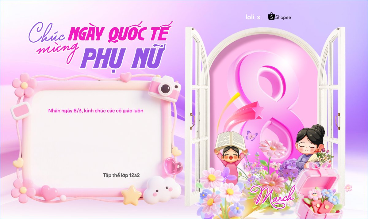 Mẫu Banner Ngang Chúc mừng ngày Quốc tế phụ nữ 8/3 — LayerPic