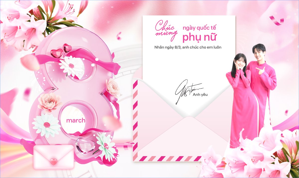 Mẫu Banner Ngang Chúc mừng ngày Quốc tế phụ nữ 8/3 — LayerPic