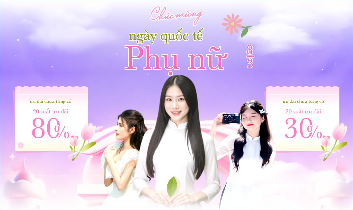 Mẫu Banner Ngang Chúc mừng ngày Quốc tế phụ nữ 8/3 — LayerPic