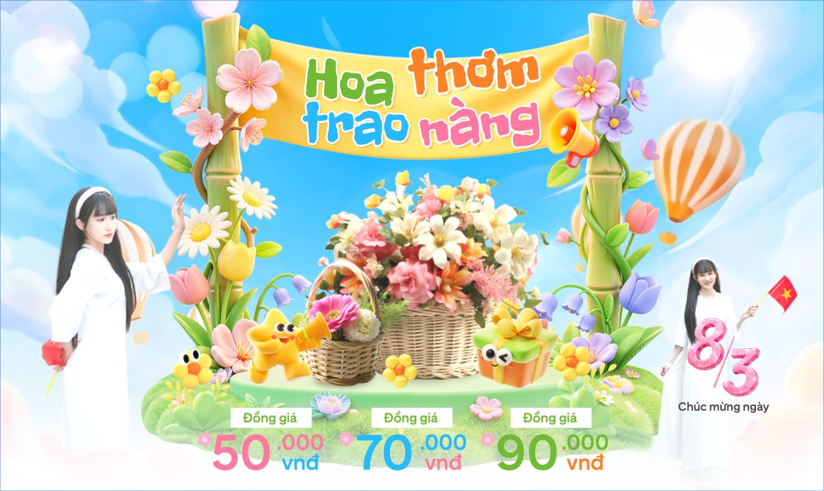 Mẫu Banner Ngang Hoa thơm trao nàng — LayerPic