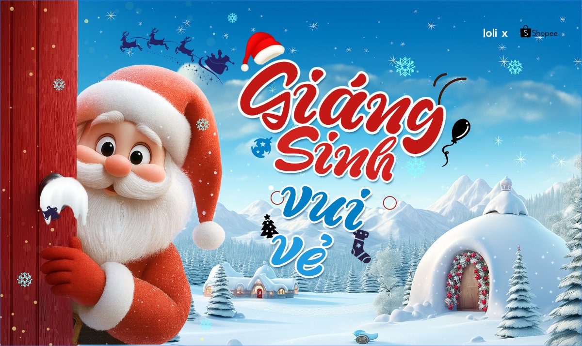 Mẫu Banner Ngang Giáng sinh vui vẻ — LayerPic
