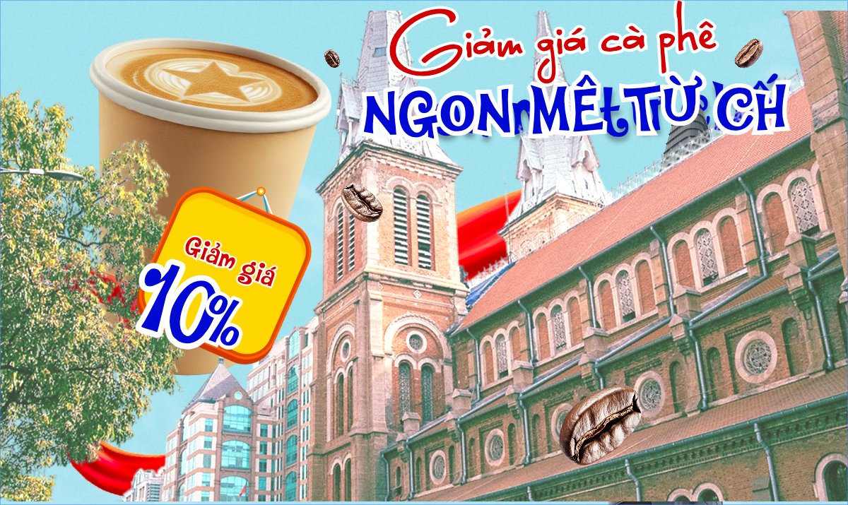 Mẫu Banner Ngang Giảm giá cà phê ngon mê từ chối — LayerPic
