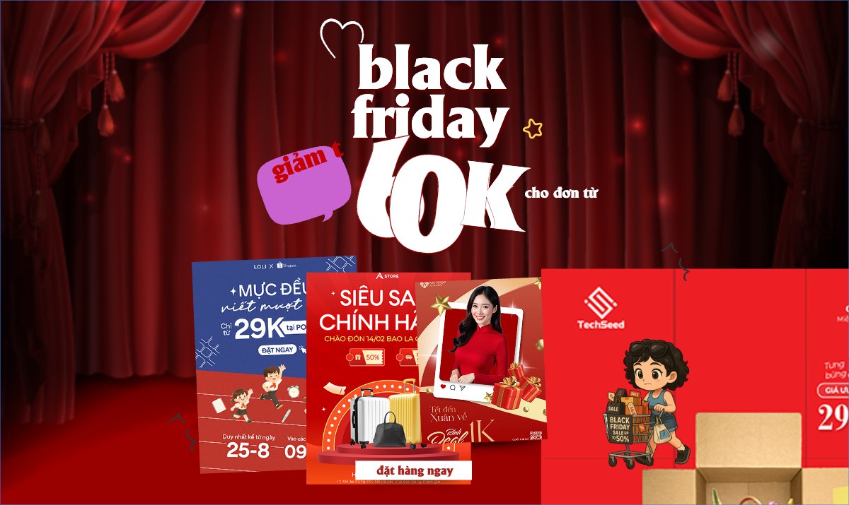 Mẫu Banner Ngang Black friday giảm giá — LayerPic