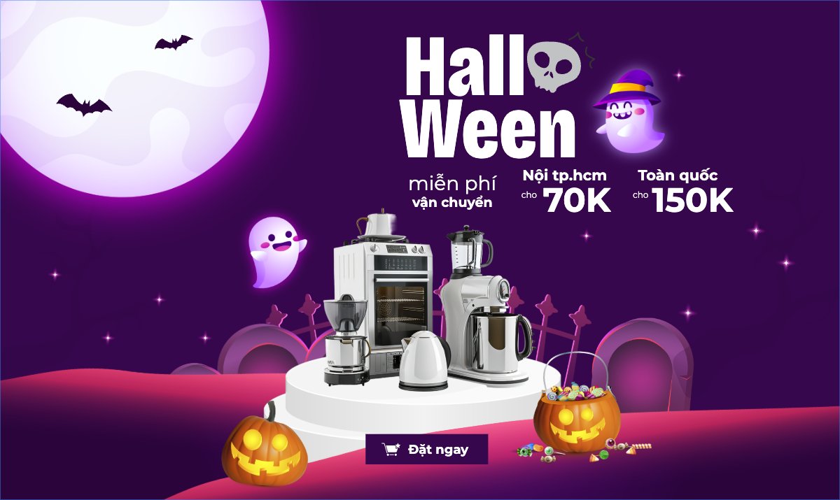 Mẫu Banner Ngang Halloween, lễ hội ma quái, gia dụng, sự kiện, event, dễ thương, cute, chibi, hoạt hình, cartoon — LayerPic