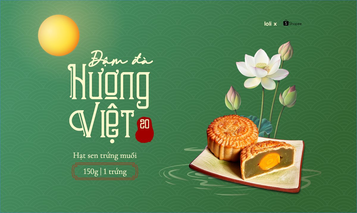 Mẫu Banner Ngang Trung thu, Tết Đoàn Viên, mid-autumn festival, sự kiện, ẩm thực, food, event, hiện đại, modern, đơn giản — LayerPic