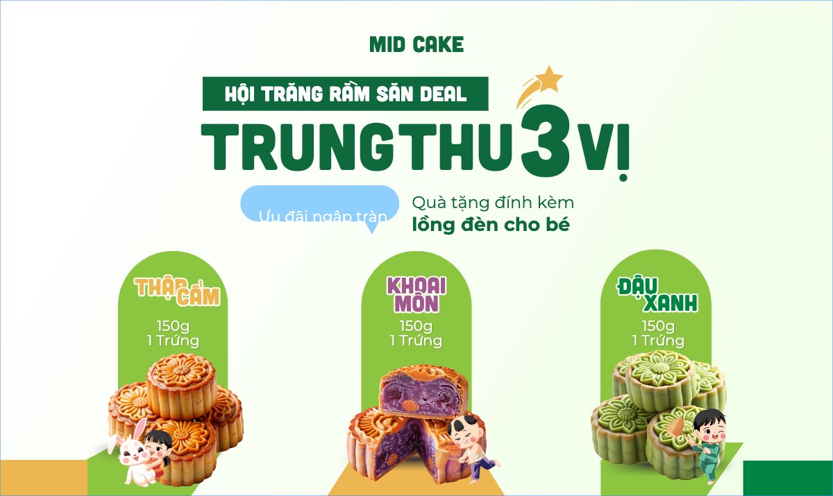 Mẫu Banner Ngang Trung thu, Tết Đoàn Viên, mid-autumn festival, sự kiện, ẩm thực, food, event, cute, dễ thương, chibi, hoạt hình — LayerPic