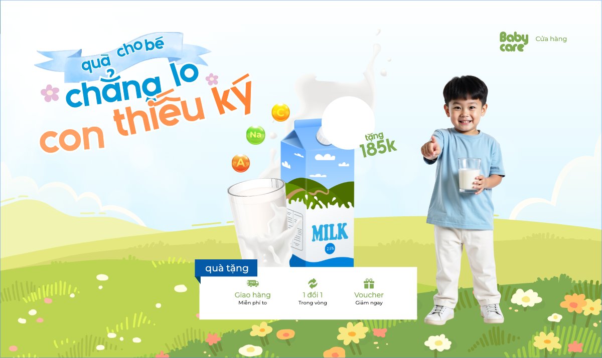 Mẫu Banner Ngang Quốc tế thiếu nhi, 1/6, trẻ em, quảng cáo, giảm giá, ưu đãi, sale, ẩm thực, nước uống — LayerPic