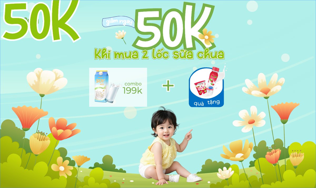 Mẫu Banner Ngang Quốc tế thiếu nhi, 1/6, trẻ em, quảng cáo, giảm giá, ưu đãi, sale, ẩm thực, nước uống — LayerPic