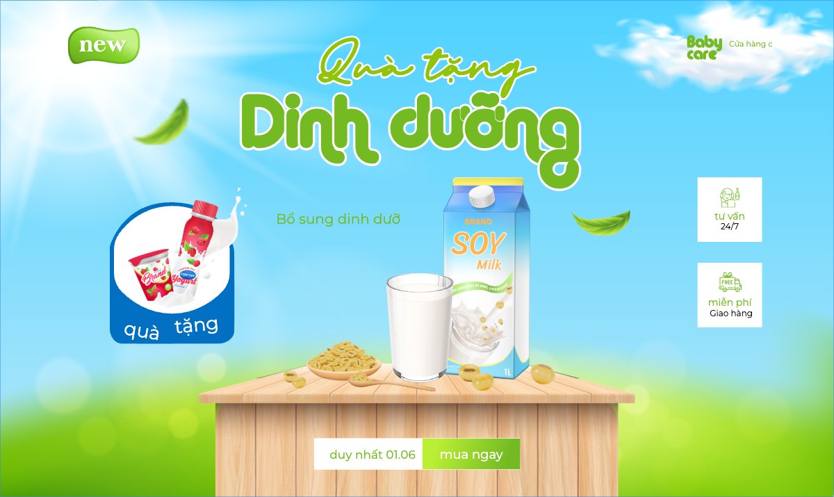 Mẫu Banner Ngang Quốc tế thiếu nhi, 1/6, trẻ em, quảng cáo, giảm giá, ưu đãi, sale, ẩm thực, nước uống — LayerPic