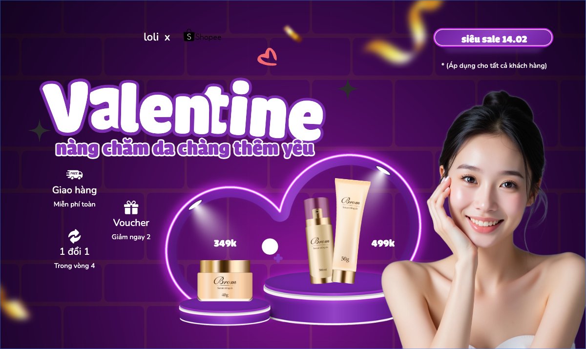 Mẫu Banner Ngang Valentine, lễ tình nhân, 14/02, 8/3, quốc tế phụ nữ, sự kiện, event, làm đẹp, beauty — LayerPic