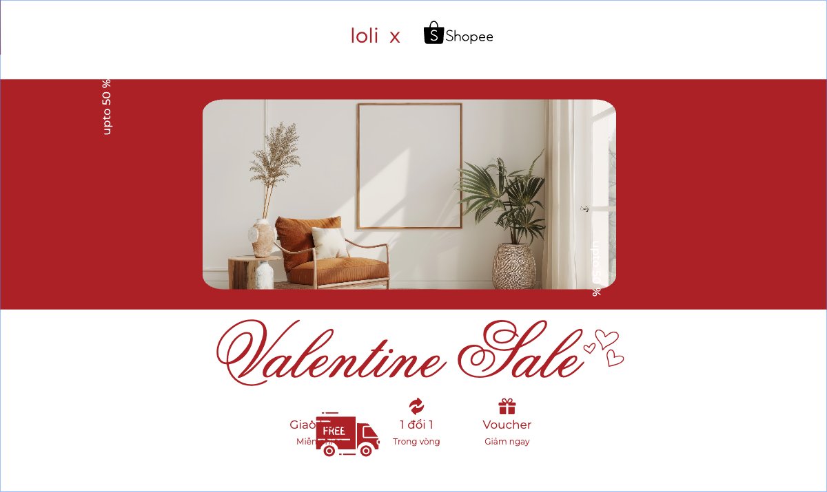 Mẫu Banner Ngang Valentine, lễ tình nhân, xây dựng, build, nội thất, bất động sản, interior, real estate — LayerPic
