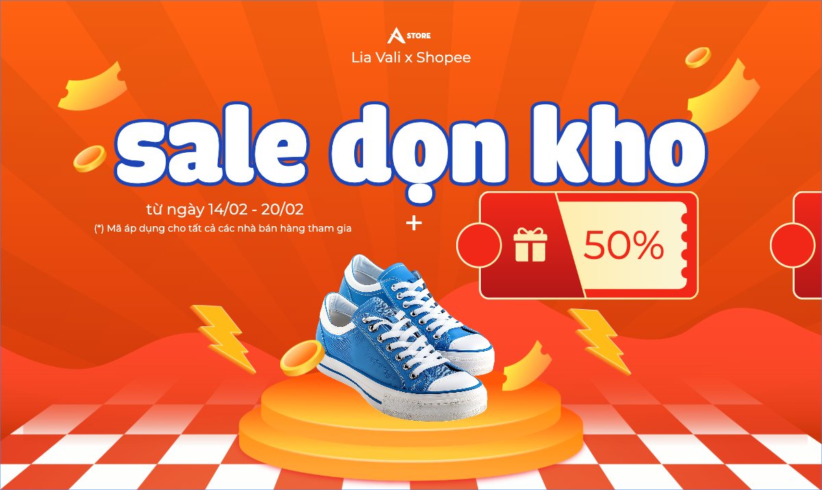 Mẫu Banner Ngang Sale dọn kho — LayerPic