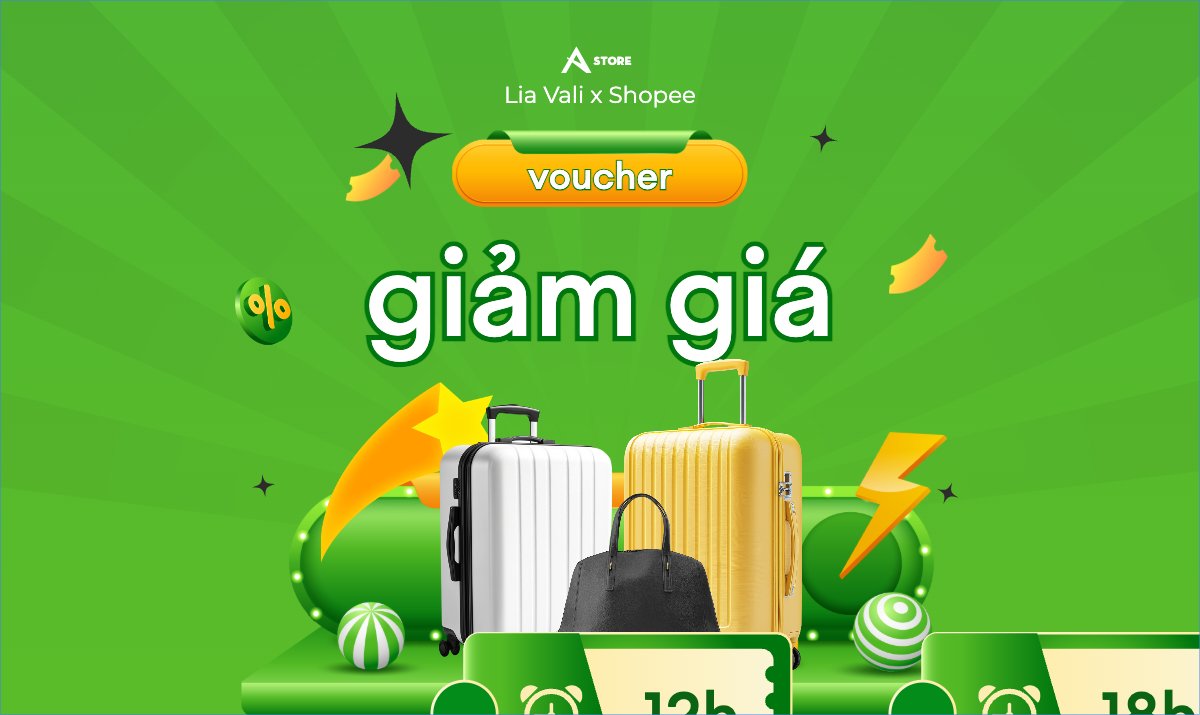 Mẫu Banner Ngang Giảm giá, sale, vali, phụ kiện, thời trang, fashion, công nghệ, giải trí — LayerPic