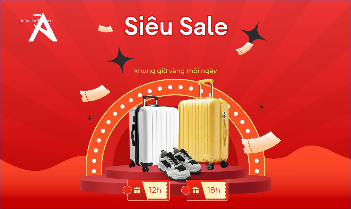Mẫu Banner Ngang Giảm giá, sale, vali, phụ kiện, thời trang, fashion, du lịch, travel — LayerPic