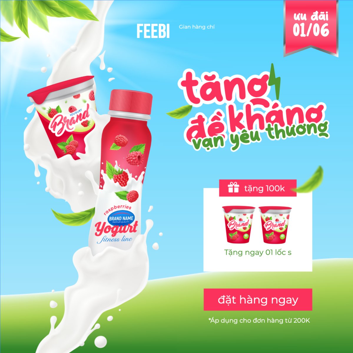 Mẫu Ảnh Sản Phẩm Quốc tế thiếu nhi, 1/6, trẻ em, quảng cáo, giảm giá, ưu đãi, sale, nước uống, drink — LayerPic