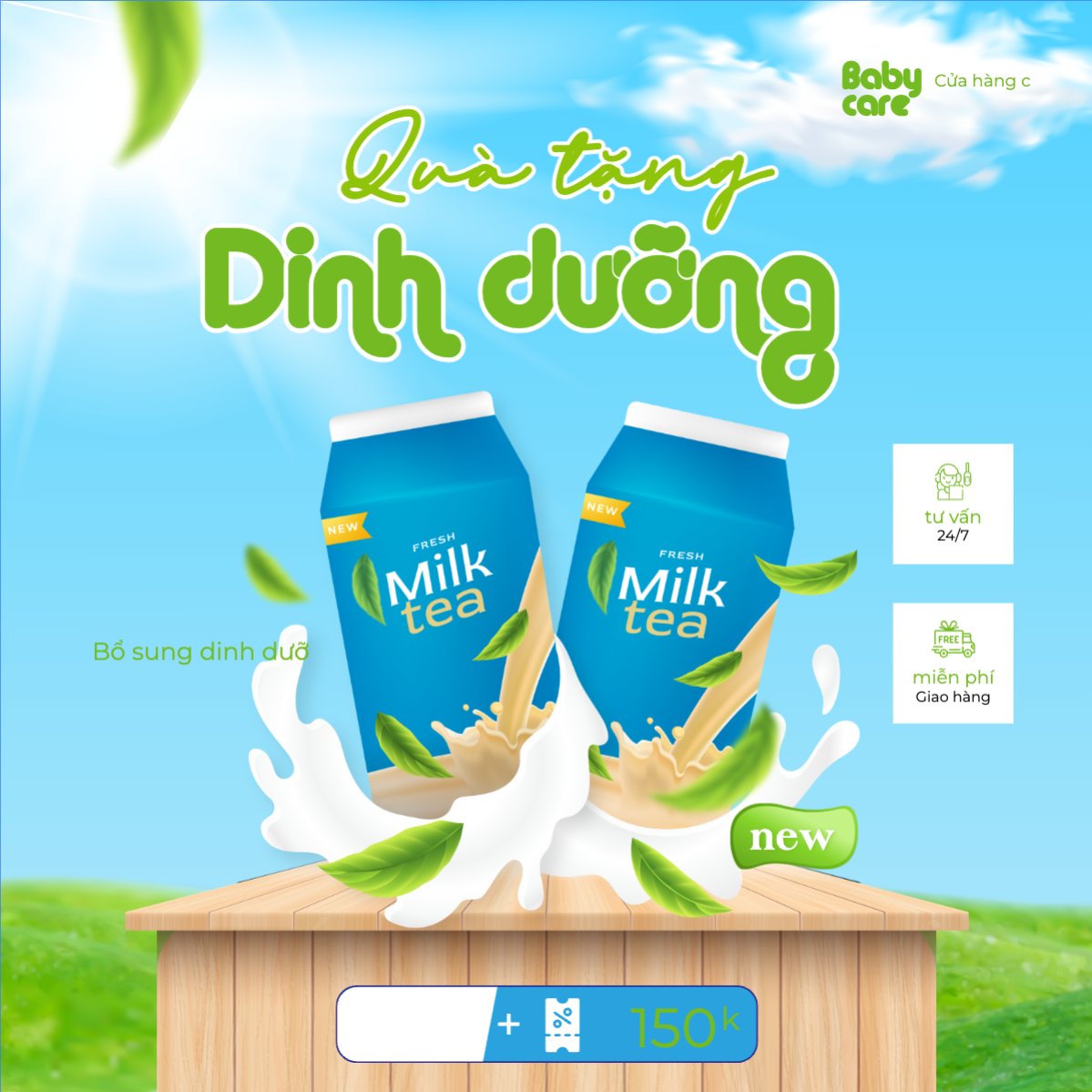 Quốc tế thiếu nhi, 1/6, trẻ em, quảng cáo, giảm giá, ưu đãi, sale, nước uống, drink