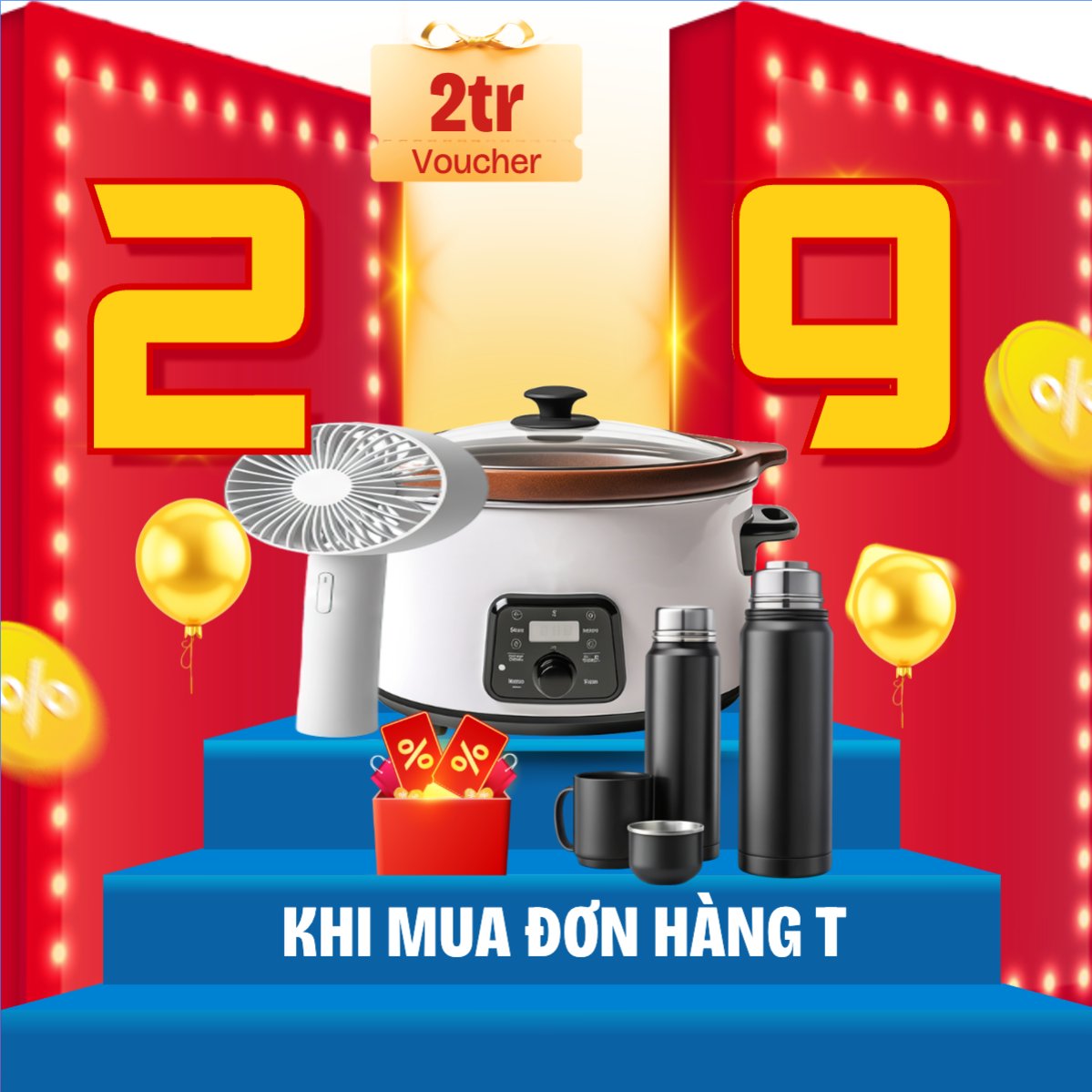 Mẫu Ảnh Sản Phẩm 2/9, Quốc Khánh, lễ hội, Việt Nam, nồi, quạt, bình nước, thương mại điện tử, gia dụng, hiện đại, modern — LayerPic