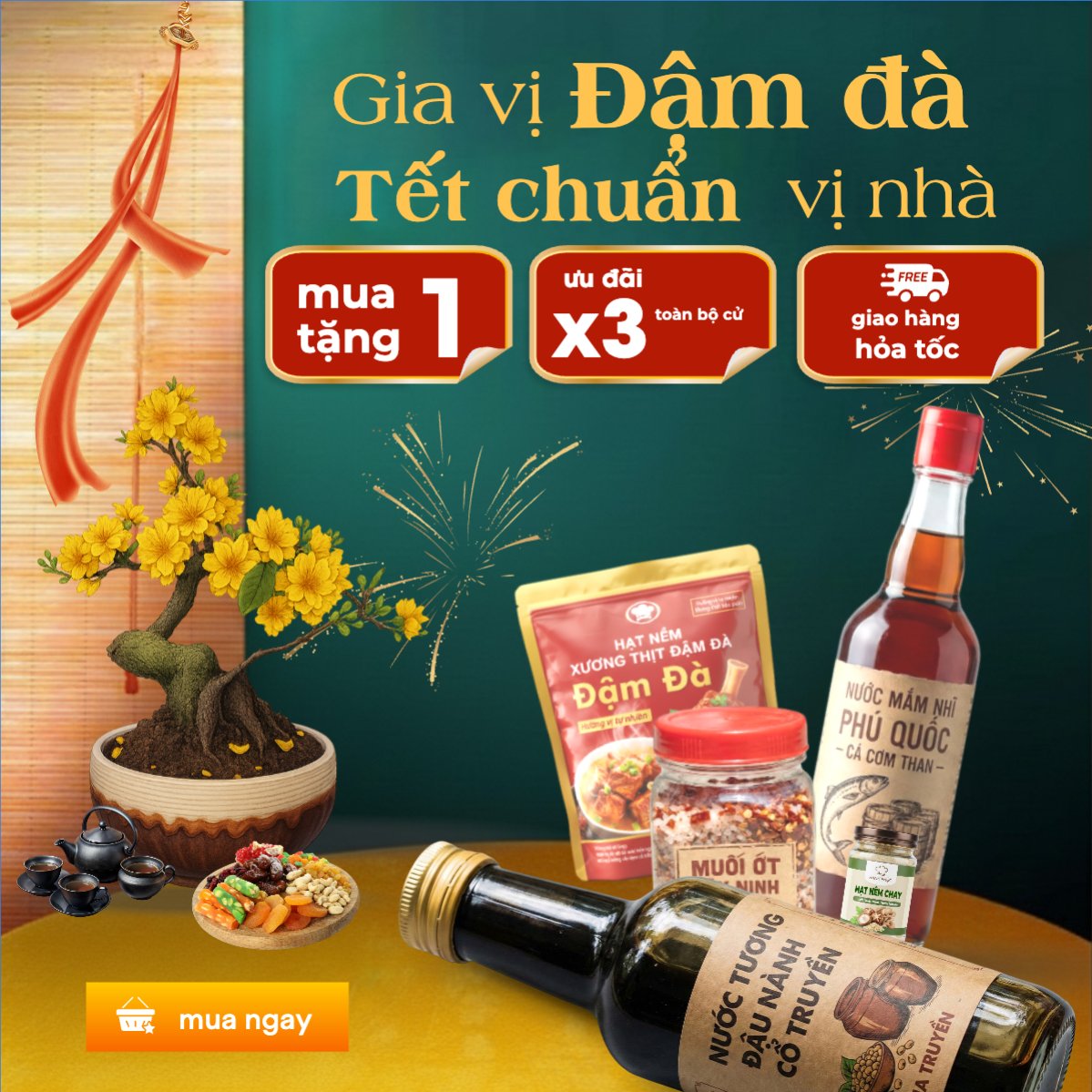 Gia vị đậm đà tết chuẩn vị nhà