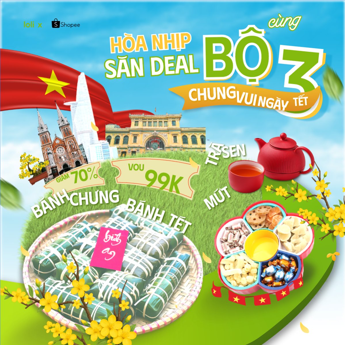 Hòa nhịp săn deal cùng bộ 3 chung vui ngày Tết