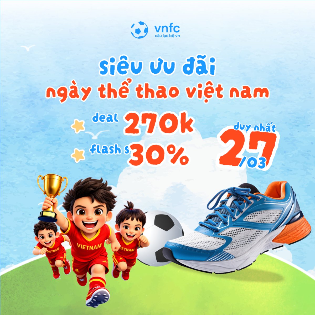 Siêu ưu đãi ngày thể thao Việt Nam 27/3