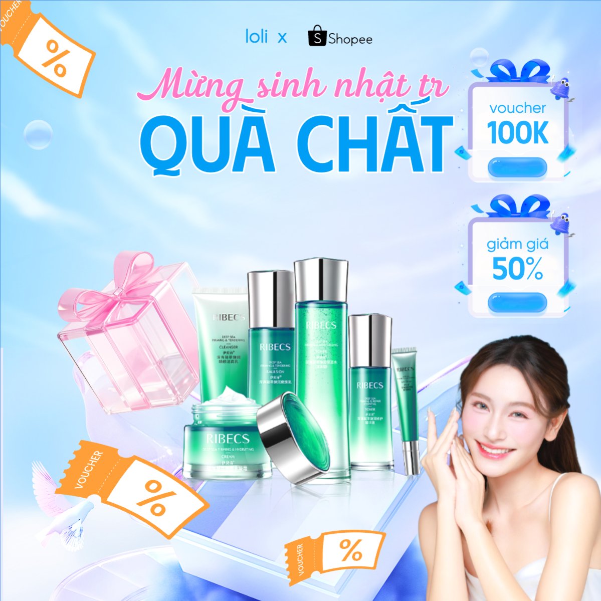 Mẫu Ảnh Sản Phẩm Mừng sinh nhật trao quà chất — LayerPic