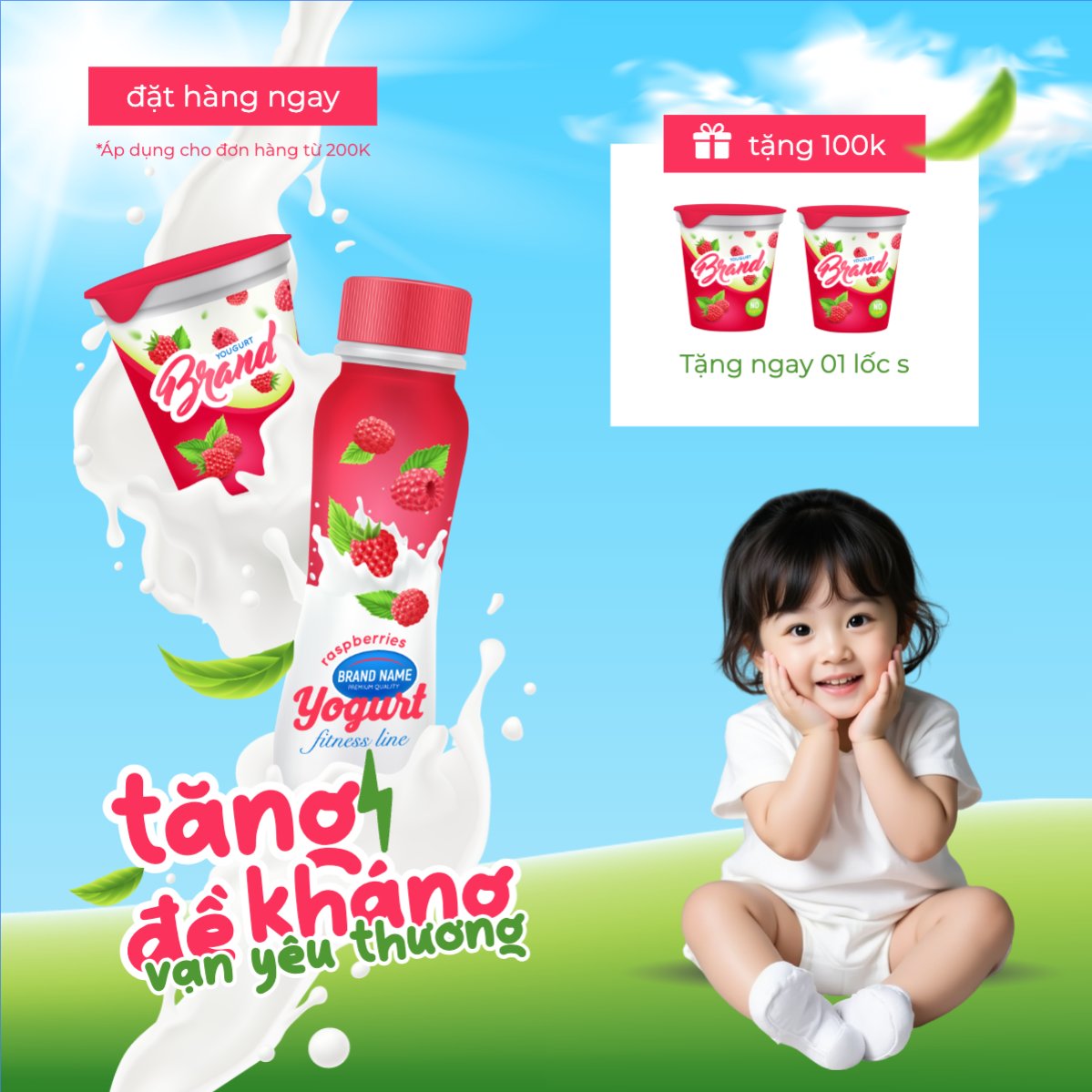 Mẫu Ảnh Sản Phẩm Quốc tế thiếu nhi, 1/6, trẻ em, quảng cáo, giảm giá, ưu đãi, sale, nước uống, drink — LayerPic