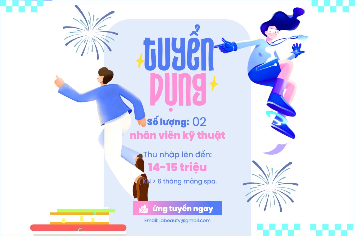 Mẫu Bài post MXH ngang Tuyển dụng kỹ thuật viên — LayerPic