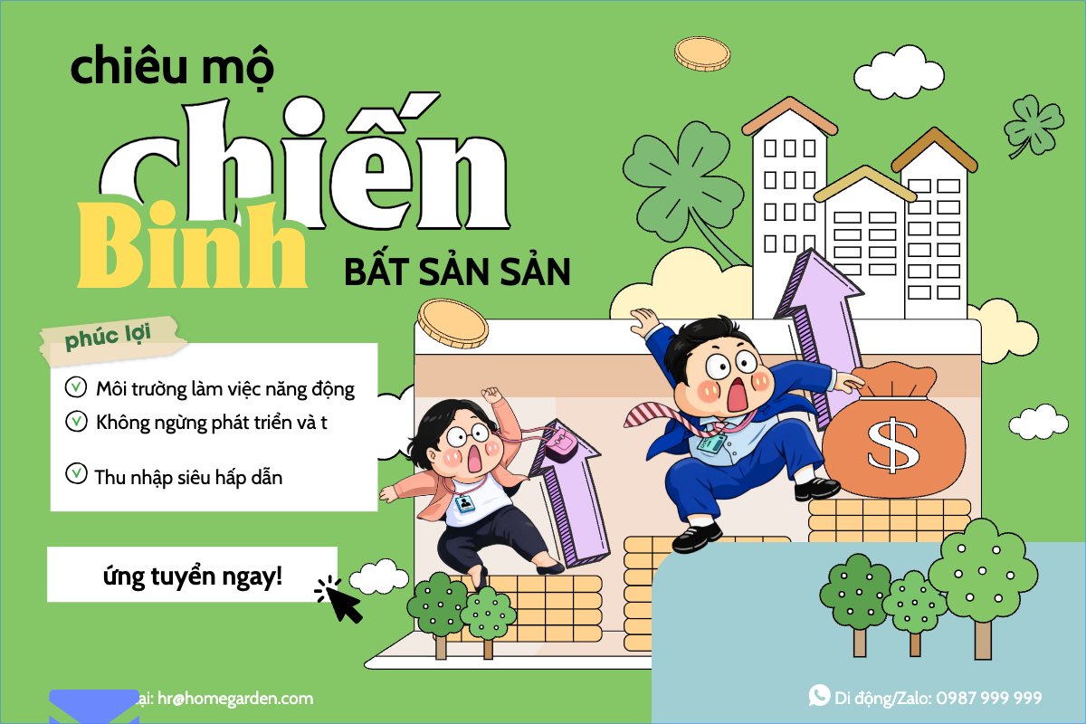 Mẫu Bài post MXH ngang Tuyển dụng bất động sản — LayerPic