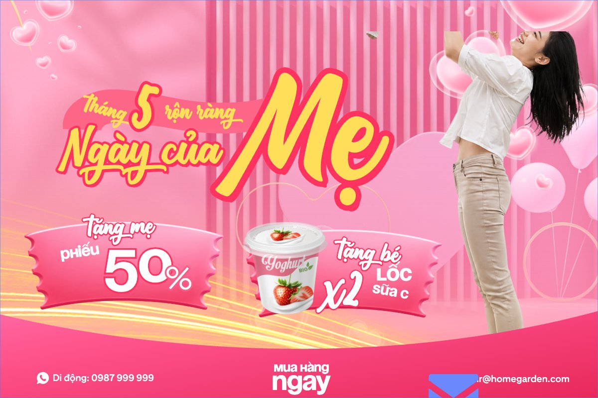 Mẫu Bài post MXH ngang Tháng 5 rộn ràng ngày của Mẹ — LayerPic