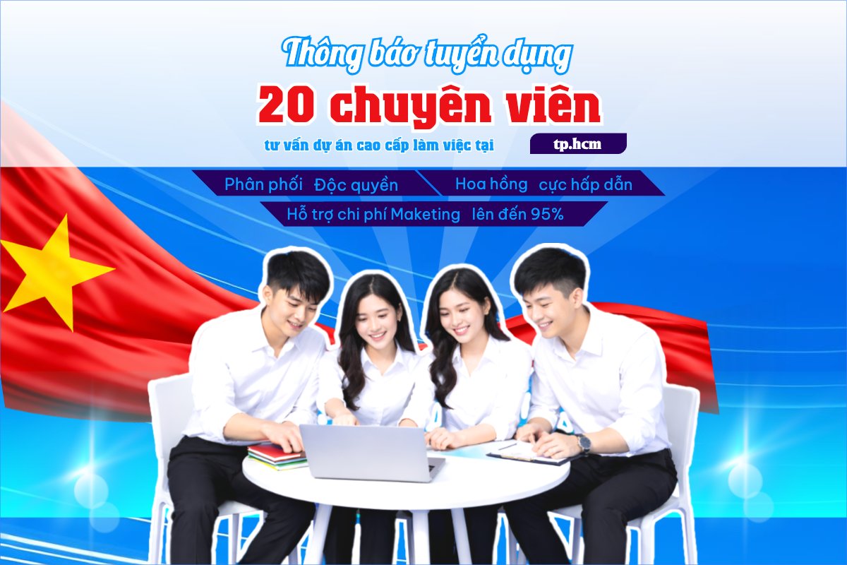 Mẫu Bài post MXH ngang Thông báo tuyển chuyên viên tư vấn — LayerPic