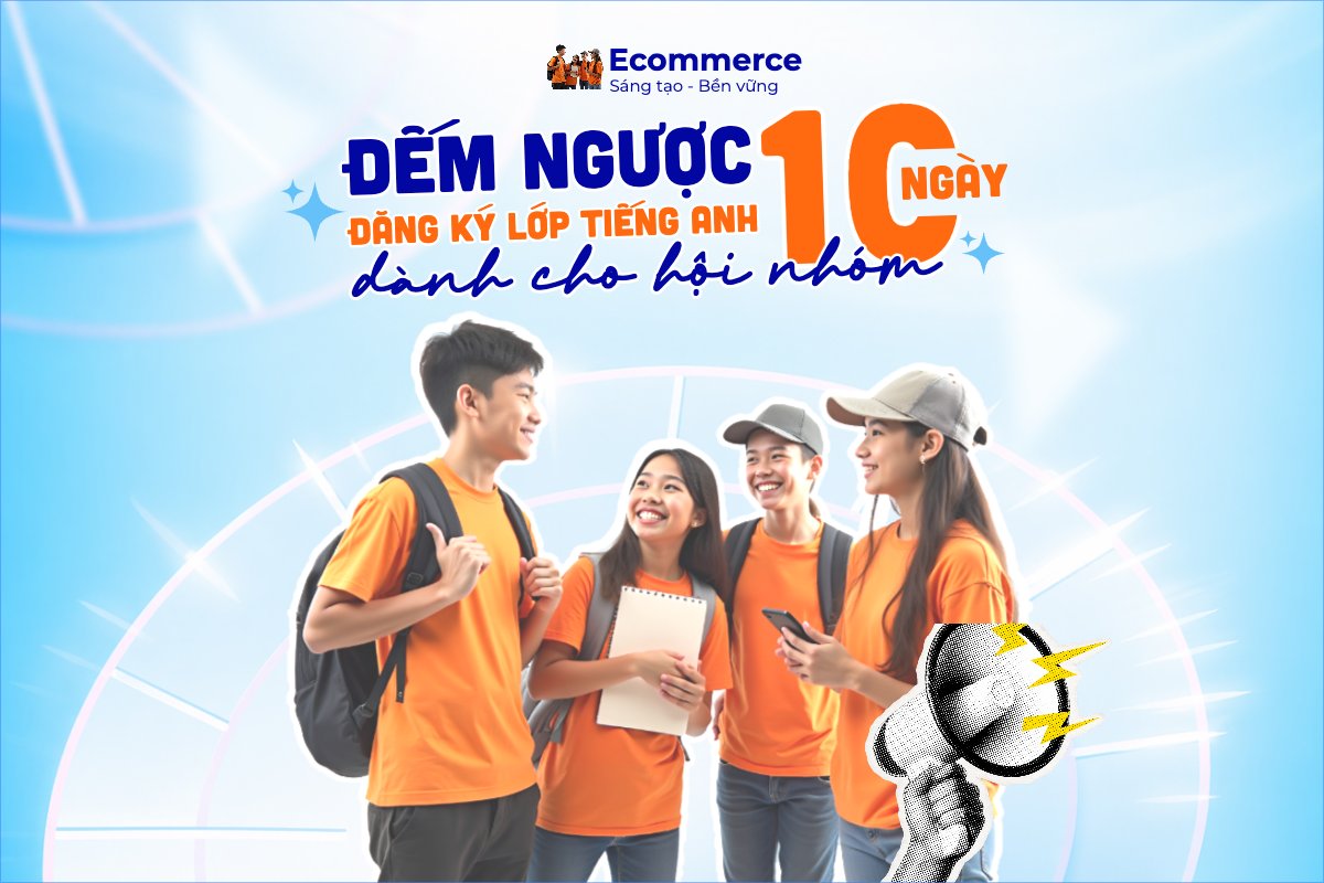 Mẫu Bài post MXH ngang Đếm ngược 10 ngày đăng ký lớp tiếng Anh — LayerPic