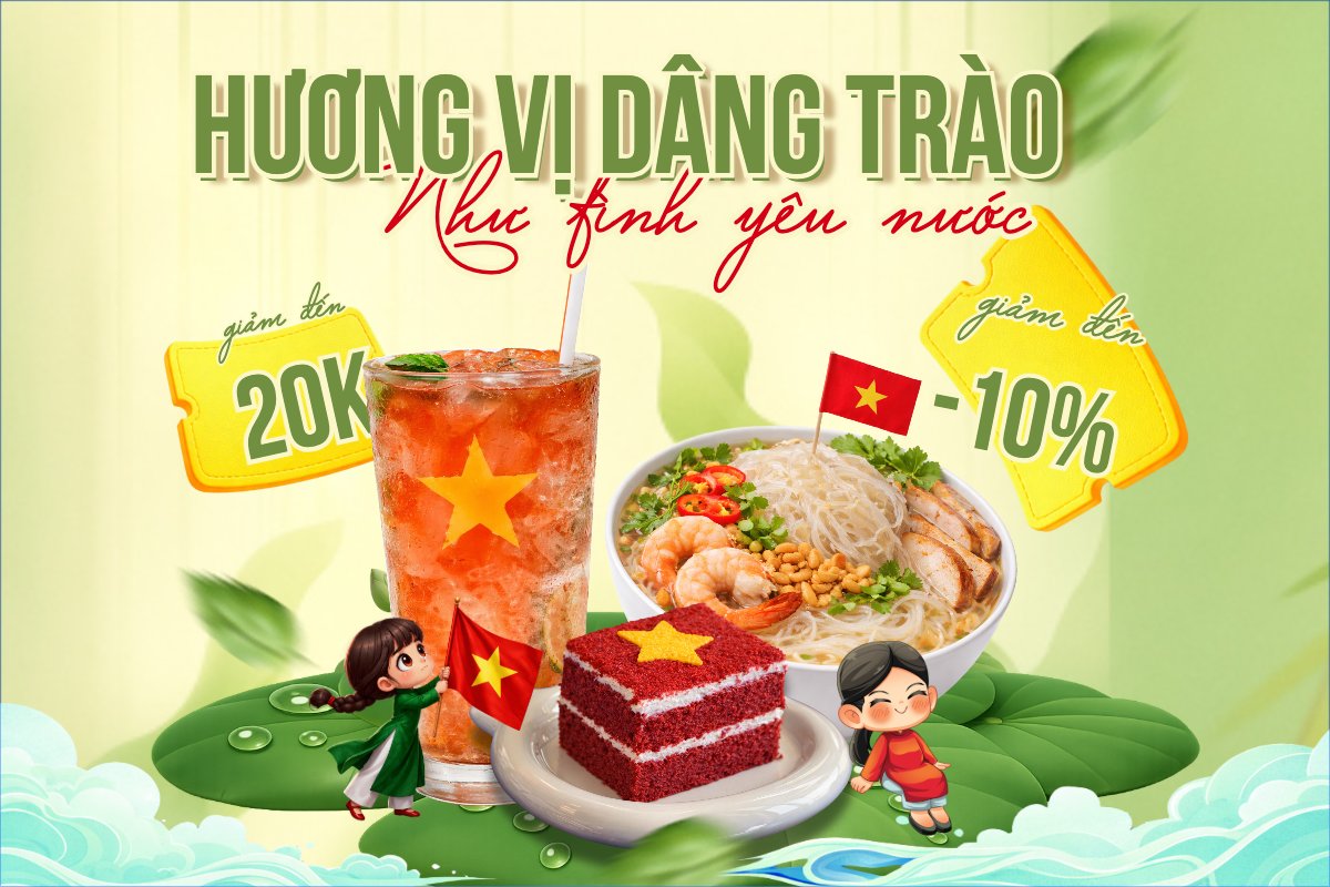 Mẫu Bài post MXH ngang Hương vị dâng trào như tình yêu nước — LayerPic