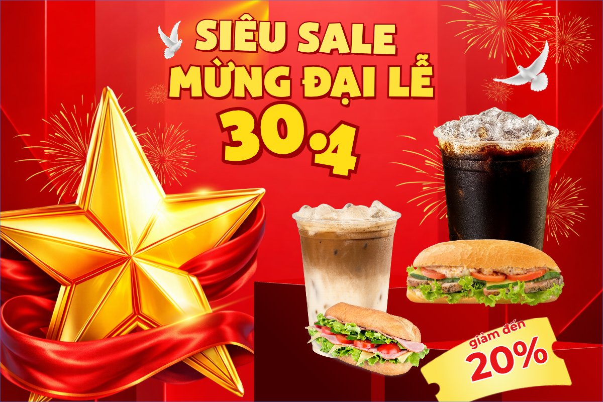 Mẫu Bài post MXH ngang Siêu sale mừng đại lễ 30.4 — LayerPic