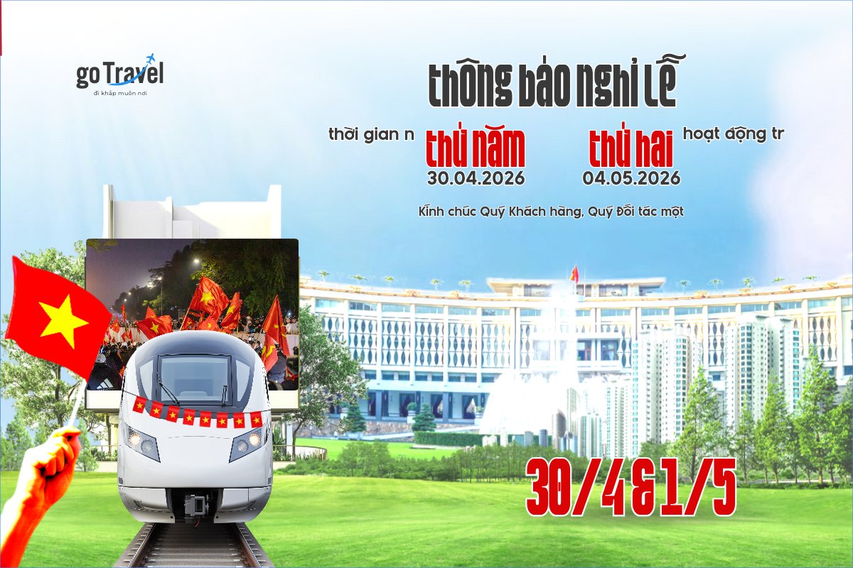 Mẫu Bài post MXH ngang Thông báo nghỉ lễ Giải phóng miền Nam 30/4 và Quốc tế Lao động 1/5 — LayerPic